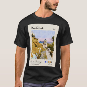 Santorini  Aquarel Reizen T-shirt