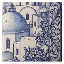 Santorini Azulejo Mozaïektegel 4 van 6 Midden Rech