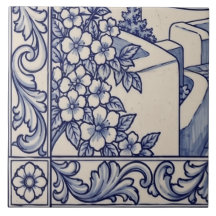 Santorini Azulejo Mozaïektegel 5 van 6 Linksonder