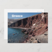 Santorini Beach Greece Travel Briefkaart (Voorkant / Achterkant)