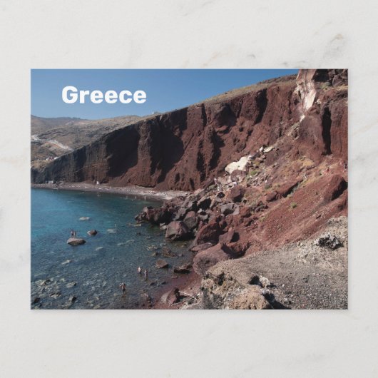 Santorini Beach Greece Travel Briefkaart (Voorkant)