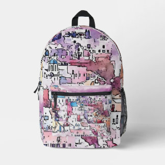 "Santorini". Bedrukte Rugzak