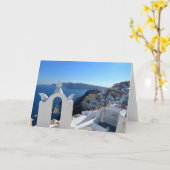 Santorini Bell Tower Griekenland Fotografie Kaart (Gele Bloem)