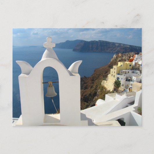 Santorini Bell Tower in de middags van de zon Briefkaart (Voorkant)