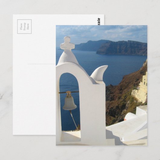 Santorini Bell Tower in de middags van de zon Briefkaart (Voorkant / Achterkant)