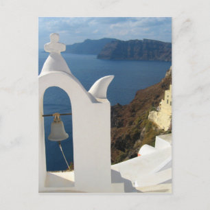Santorini Bell Tower in de middags van de zon Briefkaart