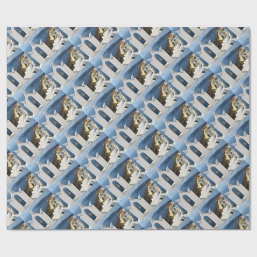 Santorini Bell Tower in de middags van de zon Cadeaupapier (Vlak)