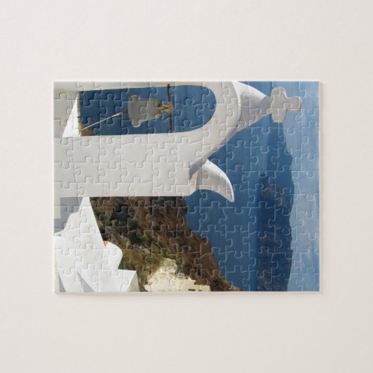 Santorini Bell Tower in de middags van de zon Legpuzzel (Horizontaal)