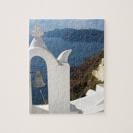 Santorini Bell Tower in de middags van de zon Legpuzzel (Verticaal)