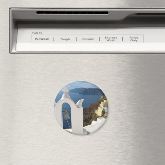 Santorini Bell Tower in de middags van de zon Magneet (Insitu (Vaatwasser))