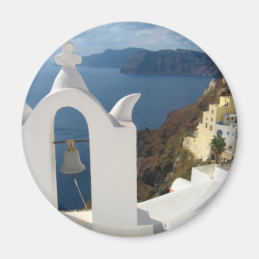 Santorini Bell Tower in de middags van de zon Magneet (Voorkant)