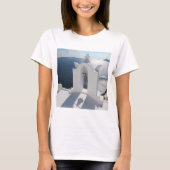 Santorini Bell Tower maakt schaduw T-shirt (Voorkant)