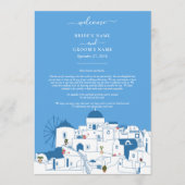 Santorini Bestemming Griekenland Huwelijksreis Programmakaart (Voorkant)