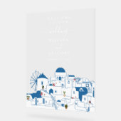 Santorini Bestemming Grieks Eiland Bruiloft Acryl Bord (Hoek)