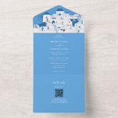 Santorini Bestemming Grieks Eiland Bruiloft All In One Uitnodiging (Binnen)