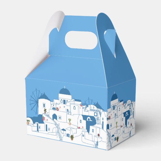 Santorini Bestemming Grieks Eiland Bruiloft Bedankdoosjes (Achterkant)