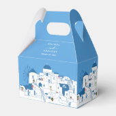 Santorini Bestemming Grieks Eiland Bruiloft Bedankdoosjes (Voorkant Zijde)