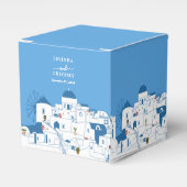 Santorini Bestemming Grieks Eiland Bruiloft Bedankdoosjes (Voorkant Zijde)