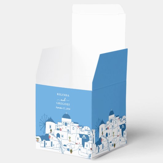 Santorini Bestemming Grieks Eiland Bruiloft Bedankdoosjes (Geopend)