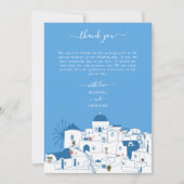 Santorini Bestemming Grieks Eiland Bruiloft Bedankkaart (Voorkant)