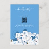 Santorini Bestemming Grieks Eiland Bruiloft Informatiekaartje (Voorkant)