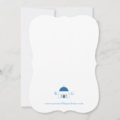 Santorini Bestemming Grieks Eiland Bruiloft Kaart (Achterkant)