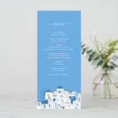 Santorini Bestemming Grieks Eiland Bruiloft Menu (Staand voorkant)