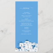Santorini Bestemming Grieks Eiland Bruiloft Menu (Voorkant)