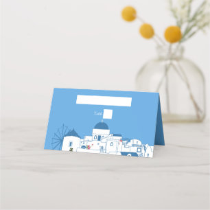 Santorini Bestemming Grieks Eiland Bruiloft Plaatskaartje