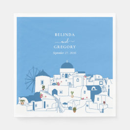 Santorini Bestemming Grieks Eiland Bruiloft Servet