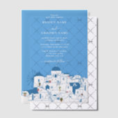 Santorini Bestemming Grieks Eiland Bruiloft Vellum Uitnodigingen (Offset (Uitnodiging))