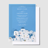 Santorini Bestemming Grieks Eiland Bruiloft Vellum Uitnodigingen (Offset)