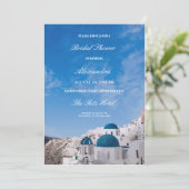 Santorini Bestemming Vrijgezellenfeest Kaart (Staand voorkant)