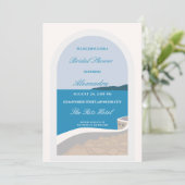 Santorini Bestemming Vrijgezellenfeest Kaart (Staand voorkant)