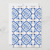 Santorini Blau Grieks Eiland Mediterraan Save The Date (Achterkant)