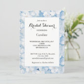 Santorini Blau Witte Bloemen Bruidsfeest Kaart (Staand voorkant)