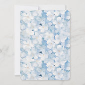 Santorini Blau Witte Bloemen Bruidsfeest Kaart (Achterkant)