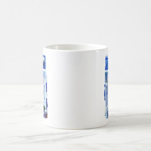 Santorini Blauw en Wit Reizen Koffiemok (Center)