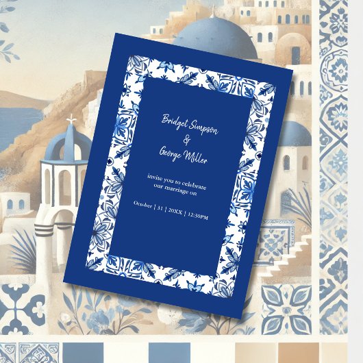 Santorini Blauw Grieks Huwelijk Kaart