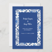 Santorini Blauw Grieks Huwelijk Kaart (Voorkant)