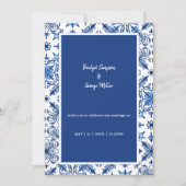 Santorini Blauw Grieks Huwelijk Kaart (Voorkant)