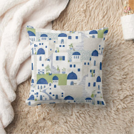Santorini blauw groen grijs kussen