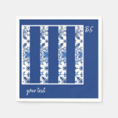 Santorini Blauw & wit Mediterraan Huwelijk Servet (Voorkant)