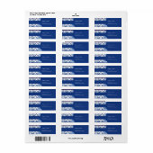 Santorini Blauw wit Mediterraan Huwelijksadres Etiket (Full Sheet)