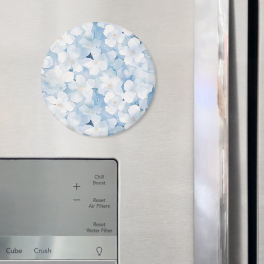Santorini Blauw Witte Bloemen Magneet (Insitu (Koelkast))