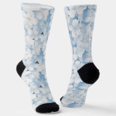 Santorini Blauw Witte Bloemen Sokken (Gebogen)