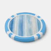 Santorini Blauw Witte Strepen Poker Chips (Enkel)