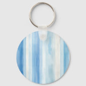 Santorini Blauw Witte Strepen Sleutelhanger (Voorkant)
