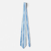 Santorini Blauw Witte Strepen Stropdas (Voorkant)