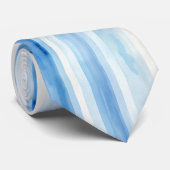Santorini Blauw Witte Strepen Stropdas (Opgerold)